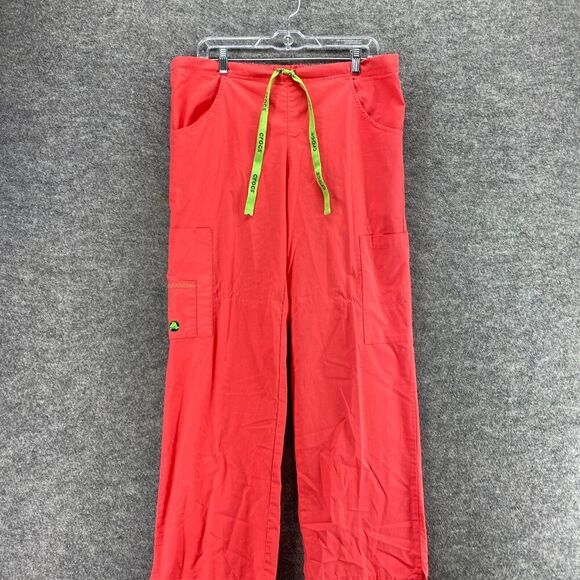 Crocs Scrub Pants Women M Medium Red High Rise Pleated Medical Apparel Cotton - Picture 4 of 11